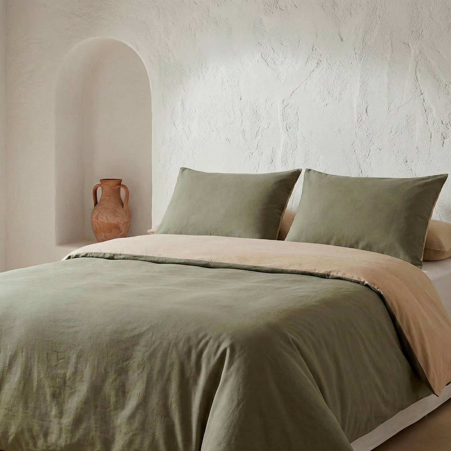 Duvet cover set 100% cotton reversible two-tone PEPA