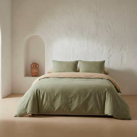 Duvet cover set 100% cotton reversible two-tone PEPA