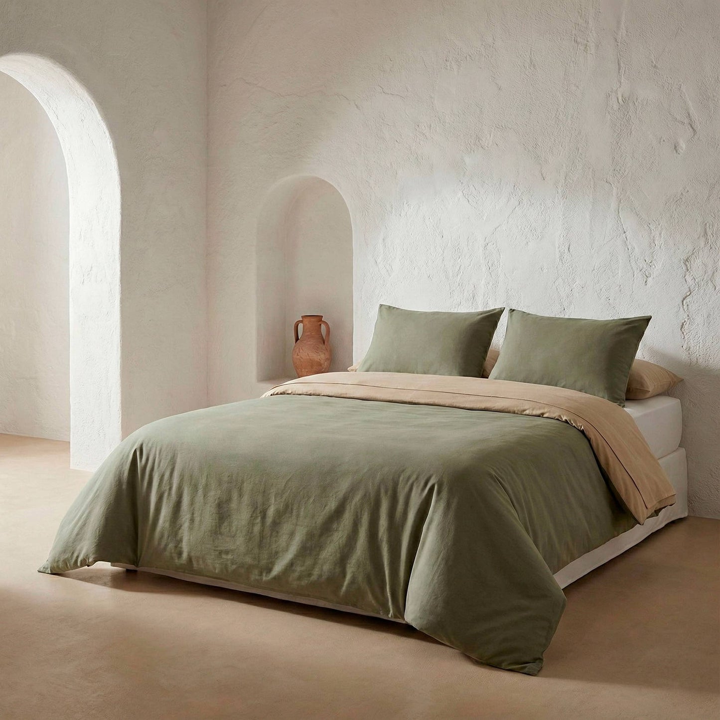 Duvet cover set 100% cotton reversible two-tone PEPA