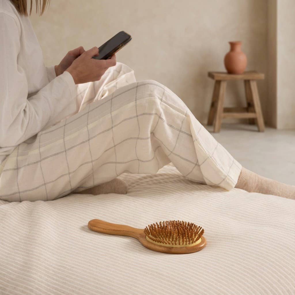 Duvet cover with yarn-dyed stripes in soft cotton